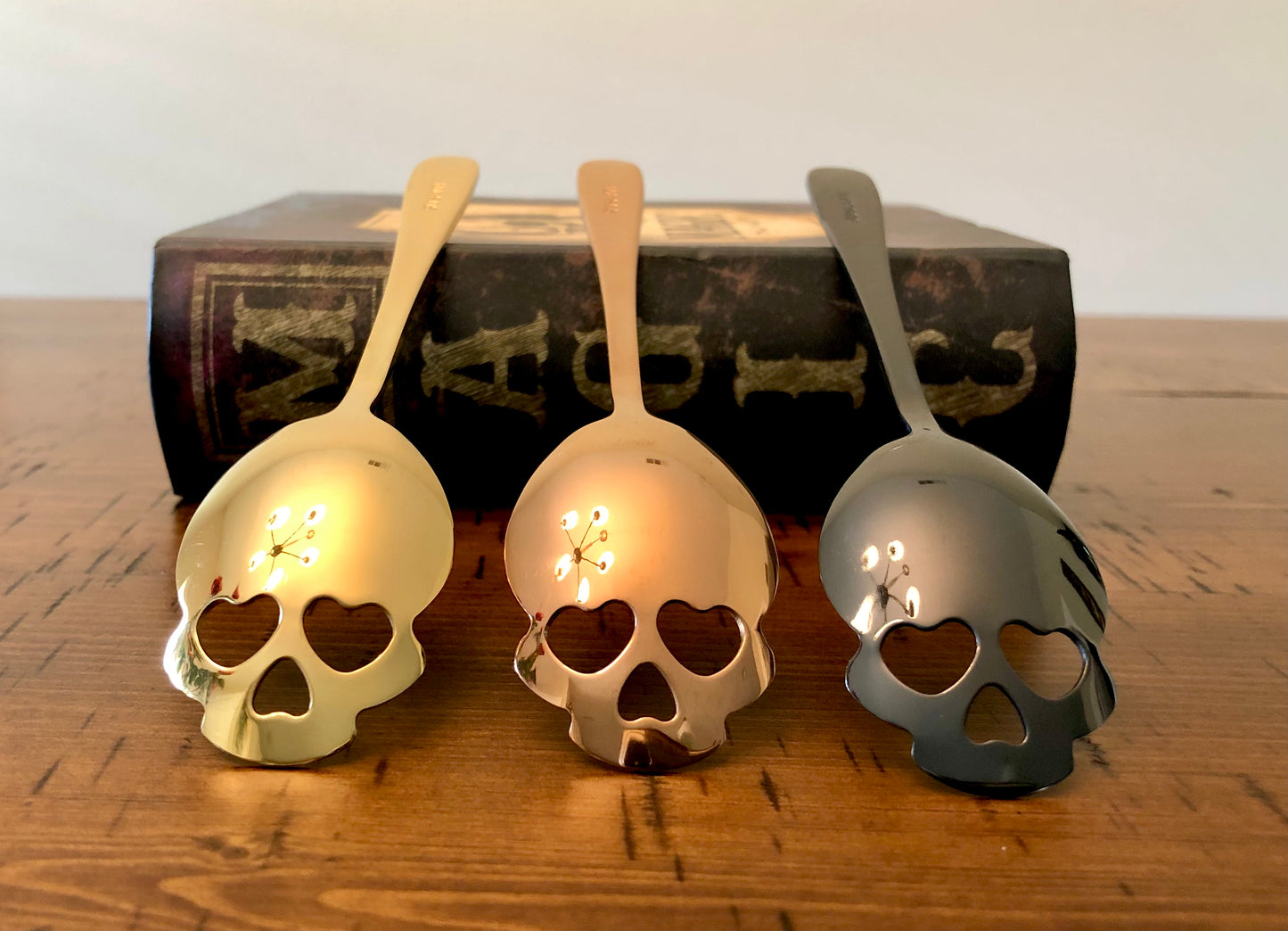 Skull Sugar Spoon / Tea Spoon 5 Colors /Halloween Spoons