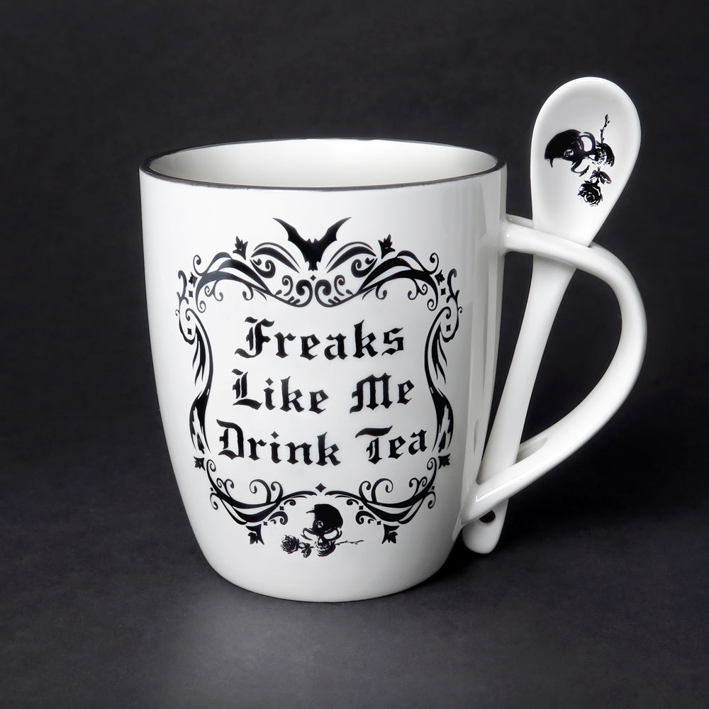 Freaks Like Me Drink Tea Mug and Spoon