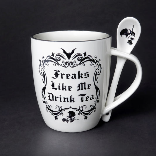 Freaks Like Me Drink Tea Mug and Spoon