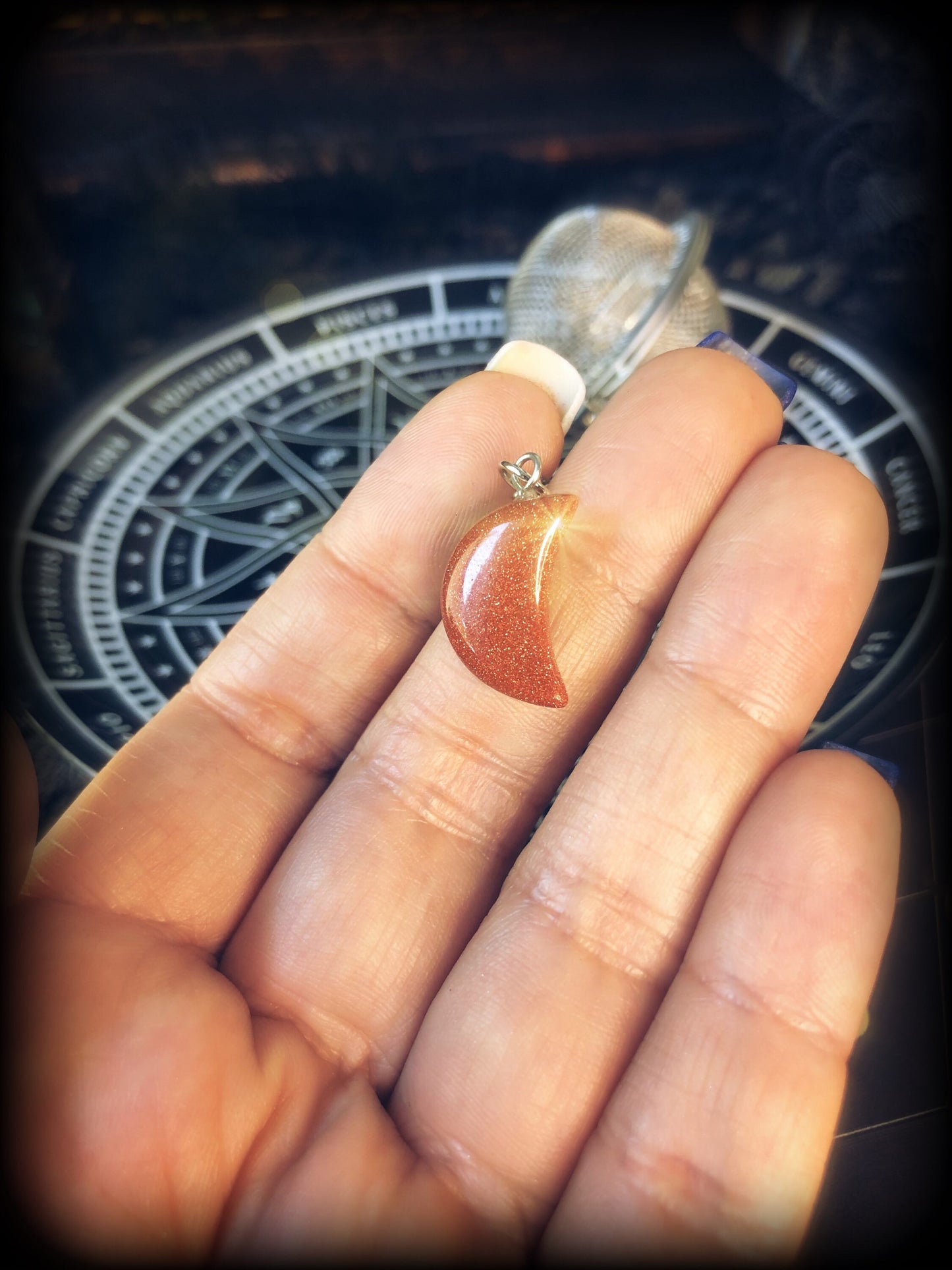 Goldstone Moon or Star Tea Ball / Infuser