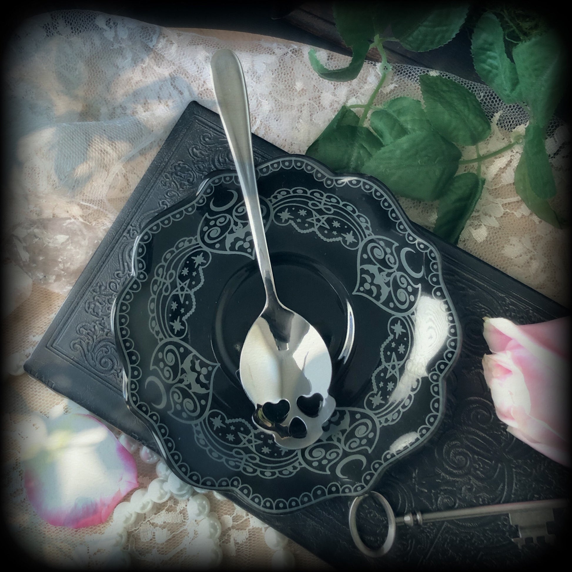 Skull Sugar Spoon / Tea Spoon 2 Colors /Halloween Spoons