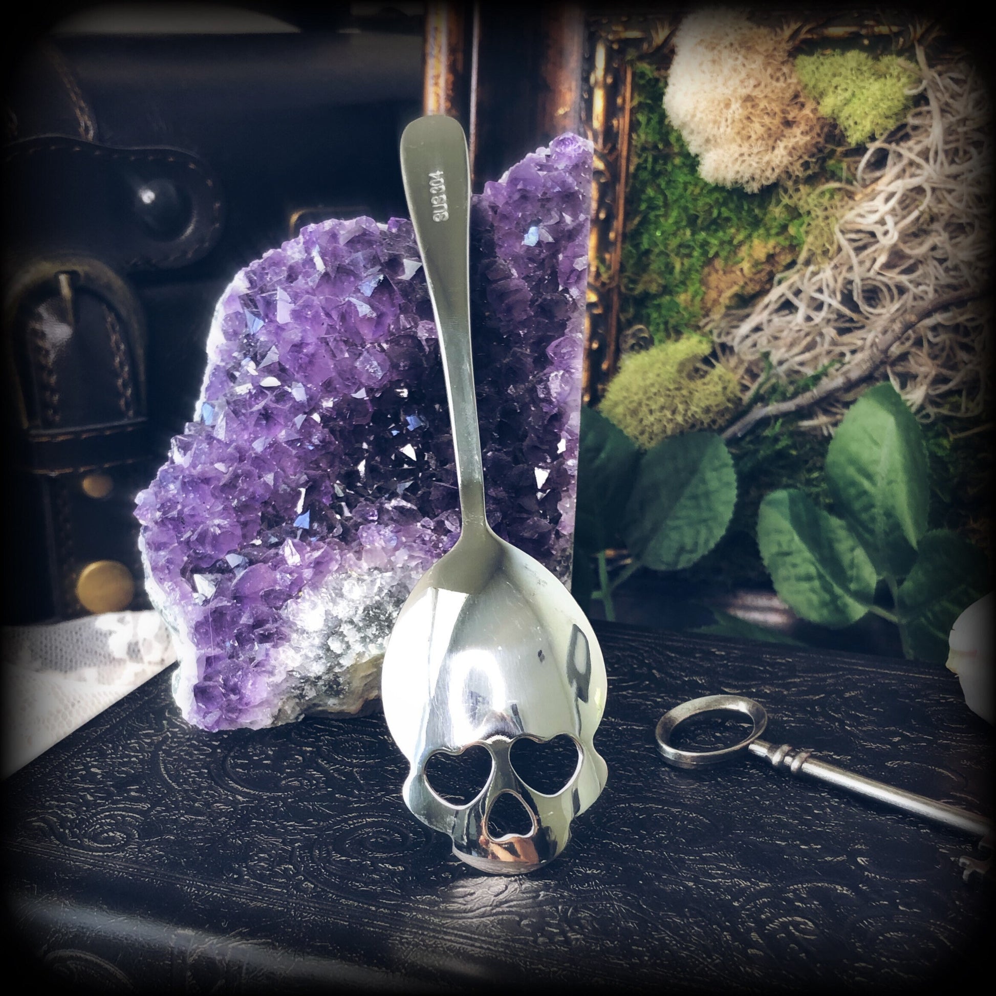 Skull Sugar Spoon / Tea Spoon 2 Colors /Halloween Spoons
