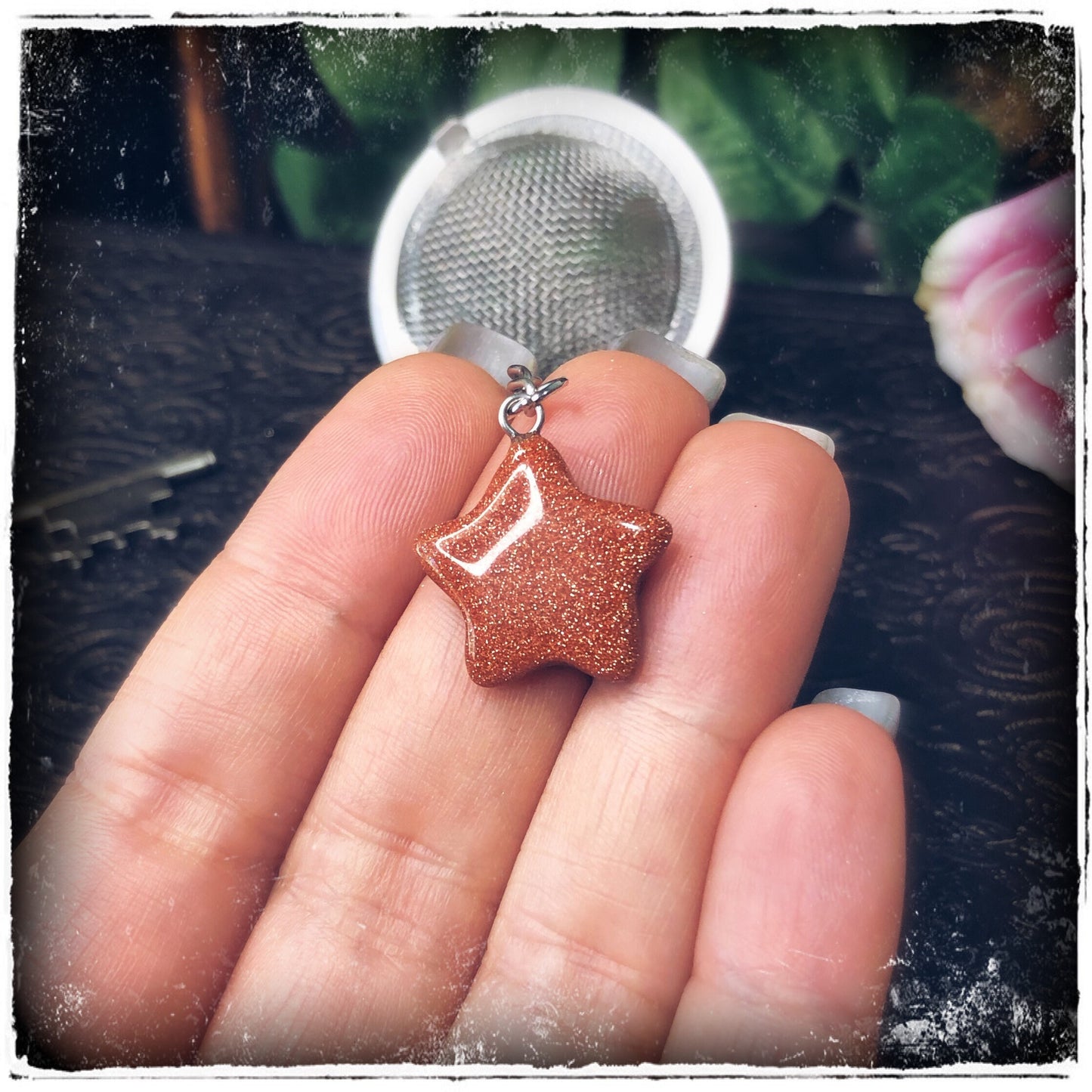 Goldstone Moon or Star Tea Ball / Infuser