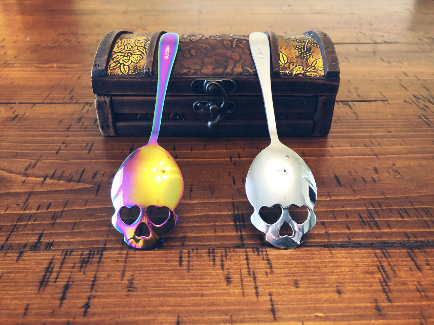 Skull Sugar Spoon / Tea Spoon 2 Colors /Halloween Spoons