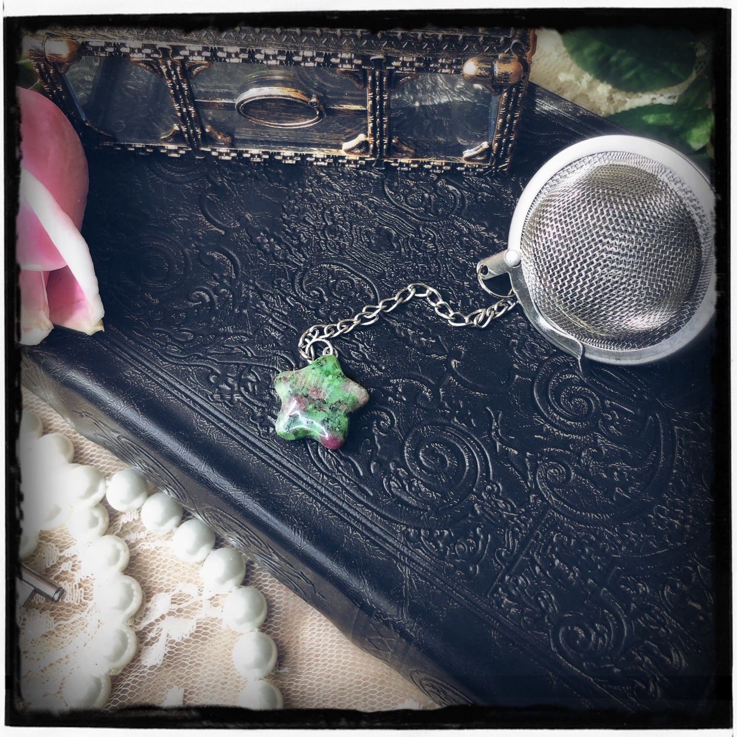 Ruby Zoisite Skull, Moon, or Star Tea Ball / Infuser