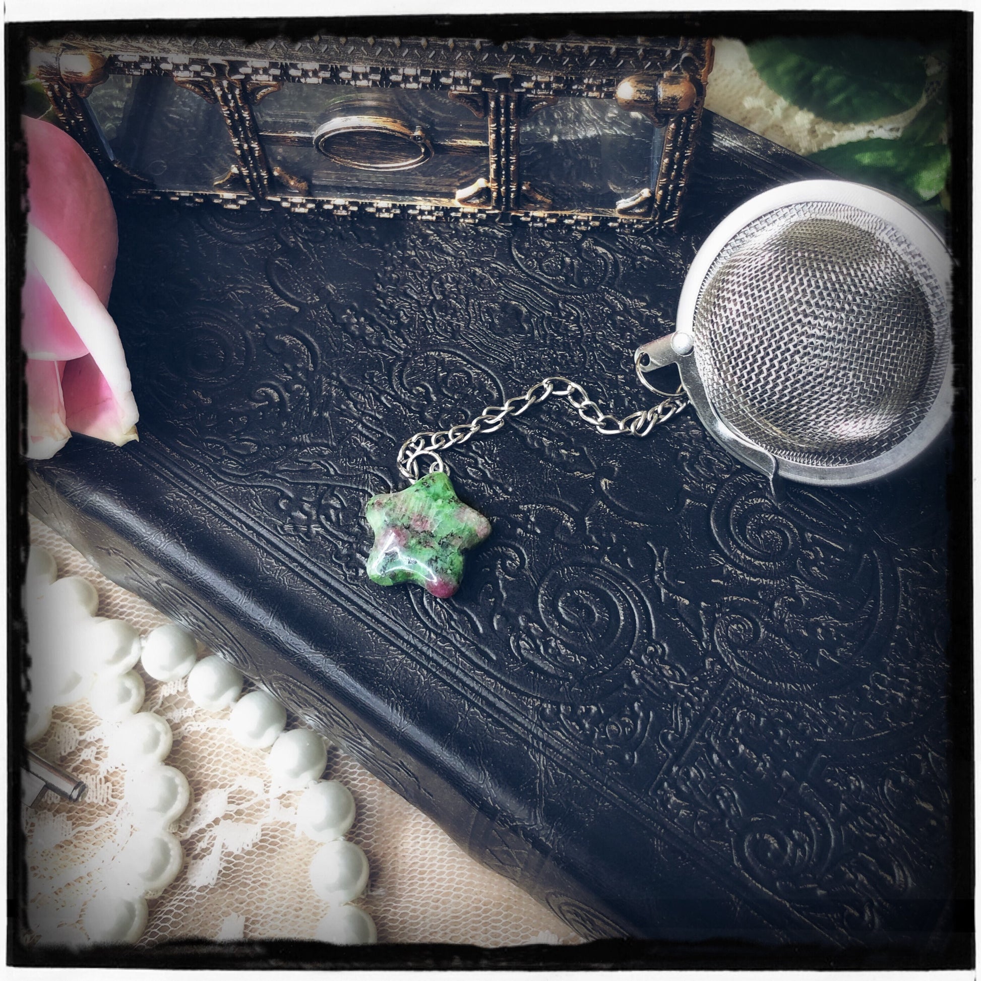 Ruby Zoisite Skull, Moon, or Star Tea Ball / Infuser