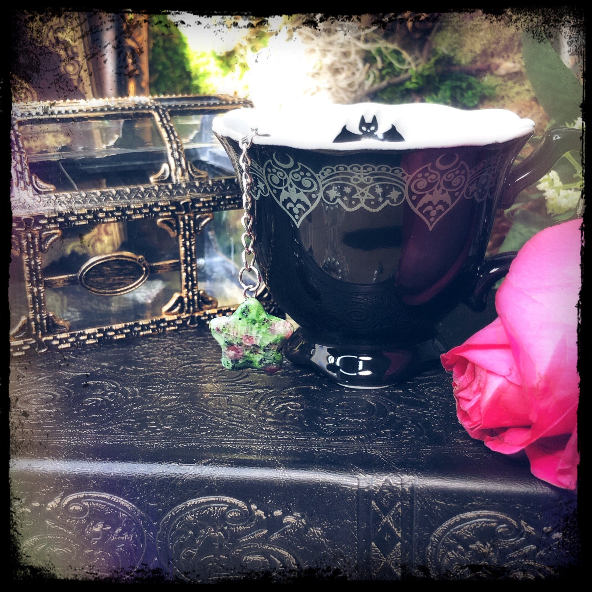 Ruby Zoisite Skull, Moon, or Star Tea Ball / Infuser