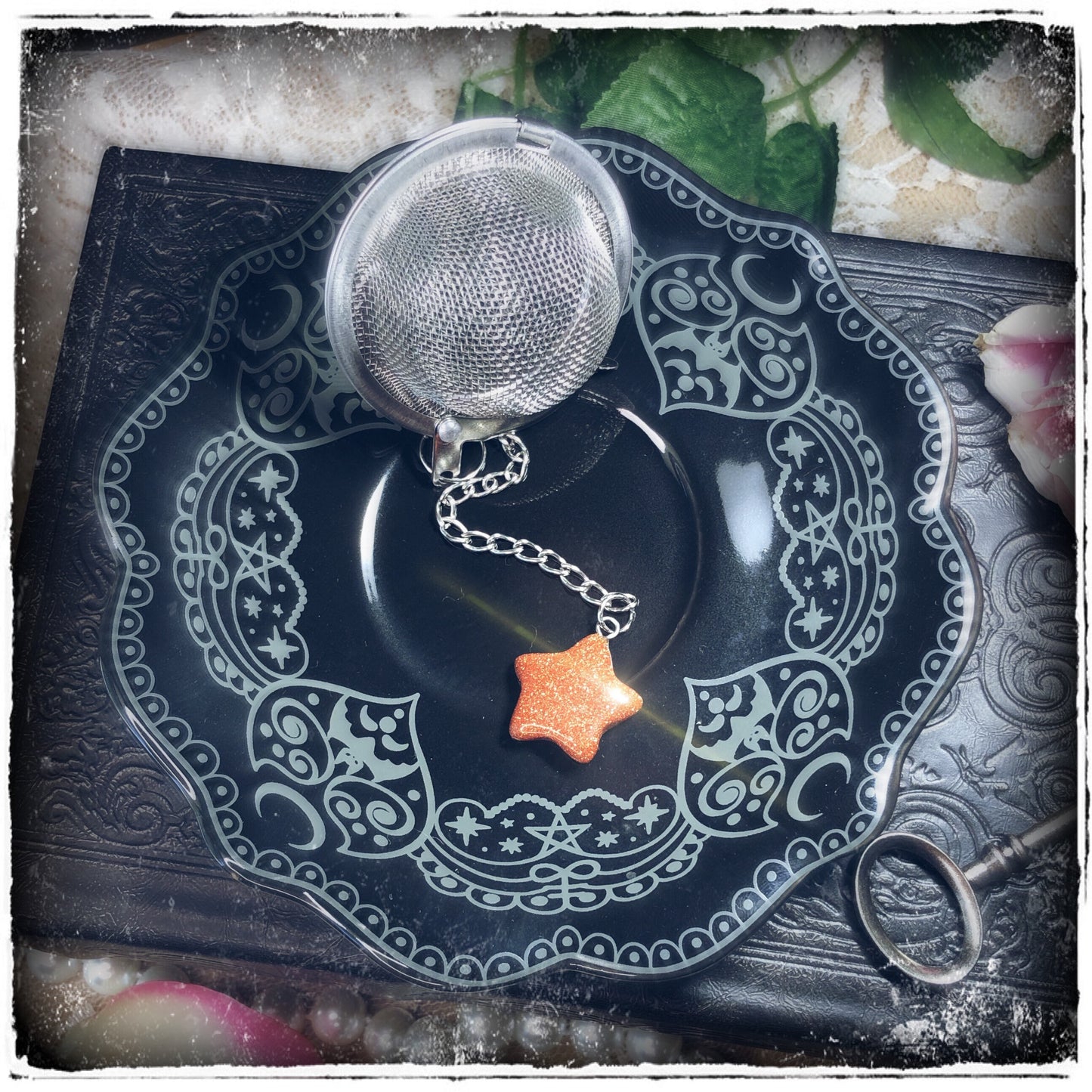 Goldstone Moon or Star Tea Ball / Infuser