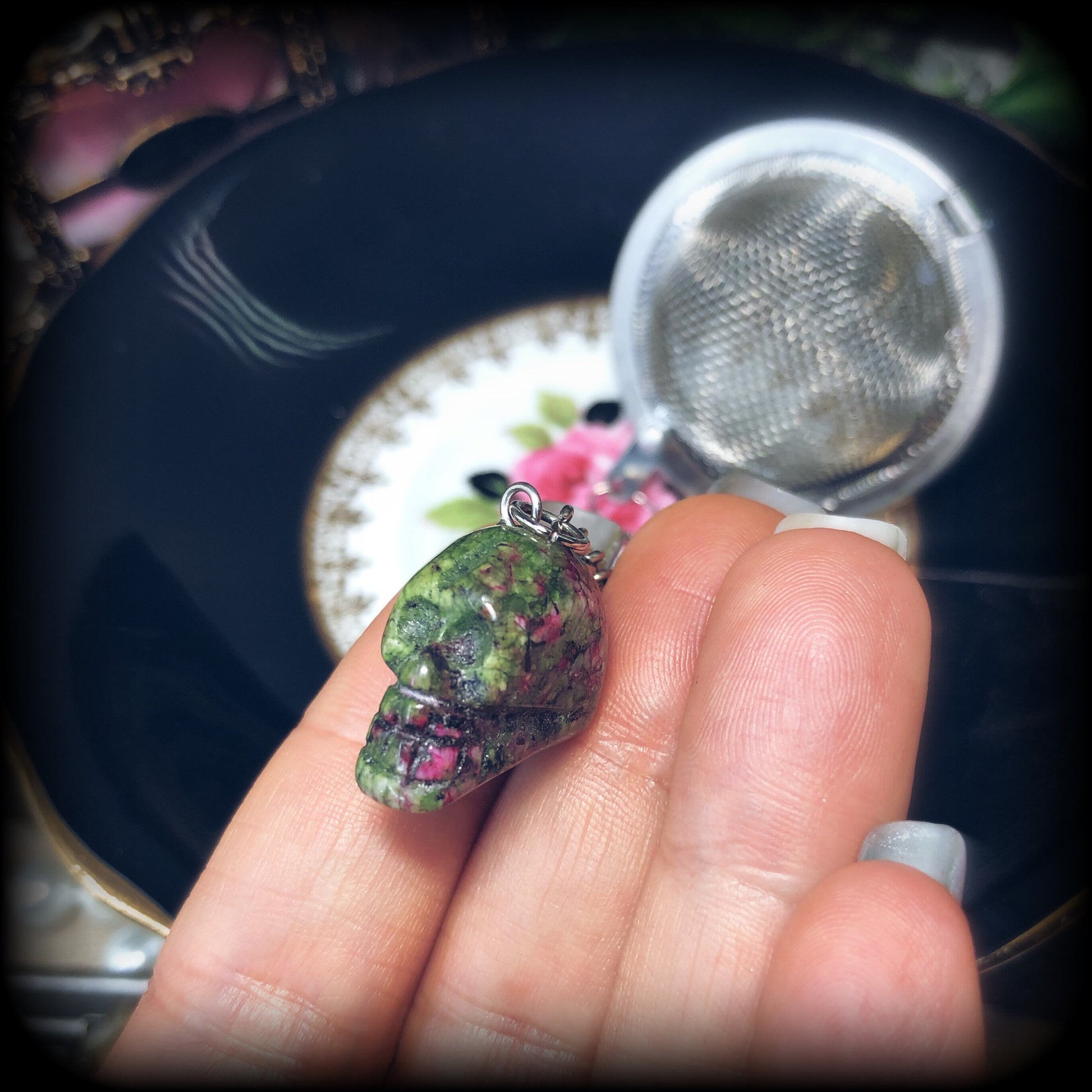 Ruby Zoisite Skull, Moon, or Star Tea Ball / Infuser